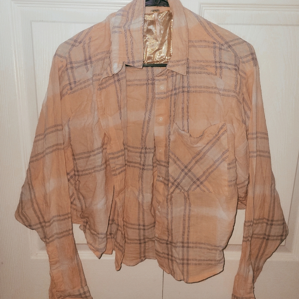 Women's Pink Free People Flannel
